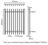 Aluminium Blade Pool Fence - GATE - 975Wx1200H - Black